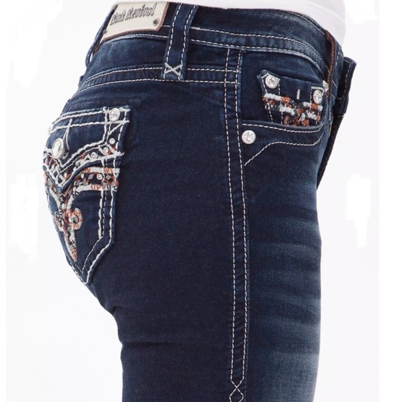 Rock Revival Jeans Nicci Mid Rise Skinny Stretch Denim Rhinestones Studs Blue 27 - Picture 13 of 16